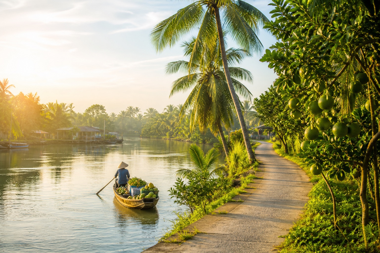 Sông nước, vườn cây và ghe trái cây miền Tây Nam Bộ